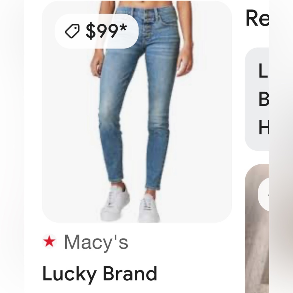 Lucky Brand High Rise Skinny Jeans - Classic Blue. 25x29